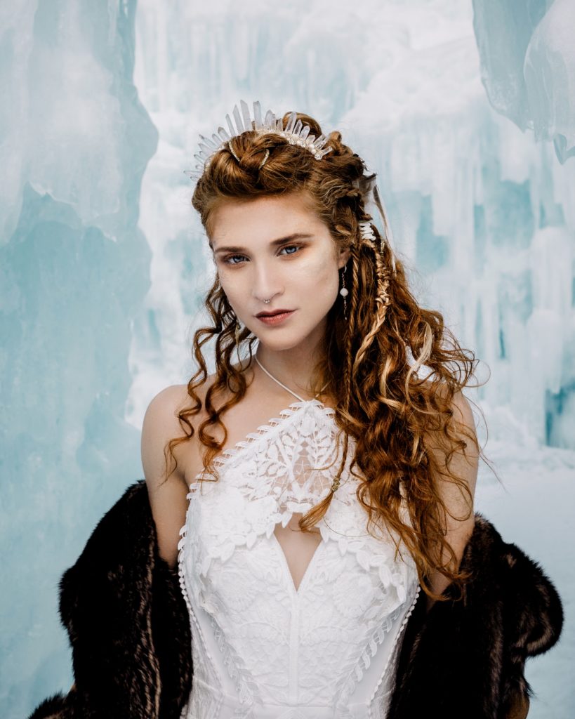 portrait of ice castle bride